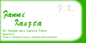 fanni kaszta business card
